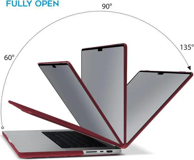 Alt view image 5 of 5 - IBENZER Case for MacBook Pro 14 Inch Case 2025 2024 M4 M3 M2 M1 A3112 A3185 A3401 A2918 A2992 A2779 A2442 Pro/Max, HardShellCase & SleeveBag &KeyboardCover &Type-c(2025-2021), Wine Red, T14WR+3
