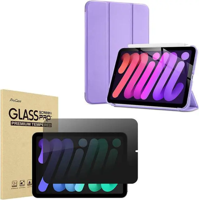 Main image of ProCase iPad Mini 6 8.3 Inch 2021 Case Bundle with iPad Mini 6 8.3 4-Way Privacy Screen Protector