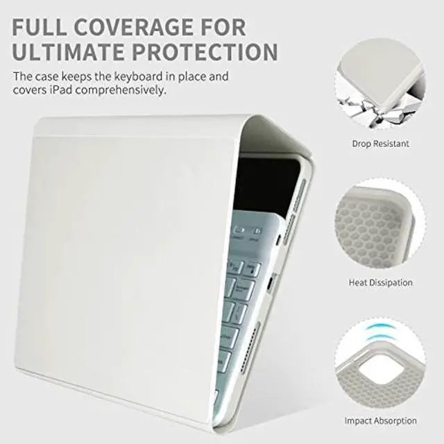 Alt view image 3 of 5 - Keyboard Case for iPad Pro 11 inch 4th Generation 2022 / iPad Pro 11" 2021&2020&2018, iPad Air 5th/4th Gen, Detachable Bluetooth Keyboard with Pencil Holder for iPad 11" (1st/2nd/3rd Gen) (Gray)