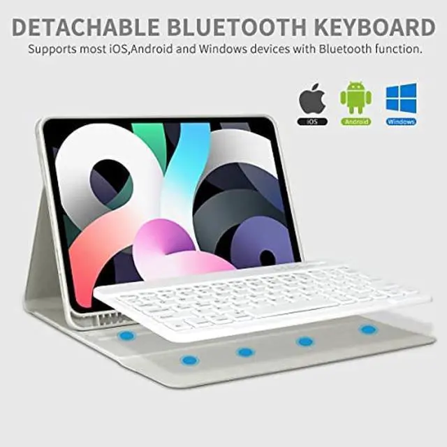 Alt view image 4 of 5 - Keyboard Case for iPad Pro 11 inch 4th Generation 2022 / iPad Pro 11" 2021&2020&2018, iPad Air 5th/4th Gen, Detachable Bluetooth Keyboard with Pencil Holder for iPad 11" (1st/2nd/3rd Gen) (Gray)