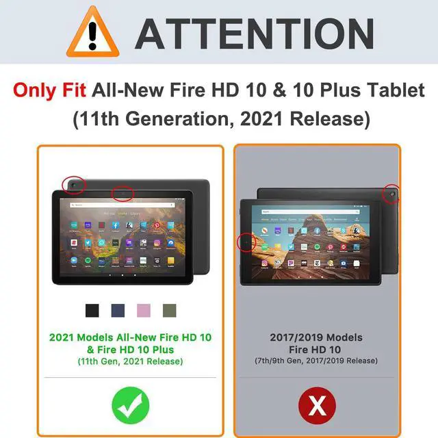 Alt view image 2 of 5 - BRAECN Case for  Fire HD 10 11th Generation 2021 /  Fire HD 10 11th Generation 2021, Heavy Duty Kids Case with Hand Strap, Kickstand and Shoulder Strap for Fire HD 10 2021 Tablet-Blue