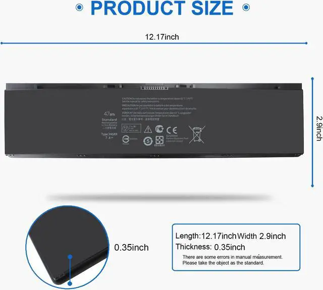 Alt view image 2 of 5 - E7440 E7450 3RNFD 34GKR G0G2M 47Wh Battery Compatible with Dell Latitude E7440 E7450 E7420 7440 7450 E225846 14 7000, PFXCR 0G95J5 F38HT V8XN3 909H5 G95J5 0909H5 T19VW 5K1GW 451-BBFT 451-BBFV 451-BBFY