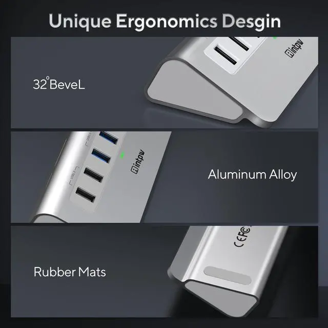 Alt view image 3 of 5 - USB C Hub, INTPW 9-in-1 USB C Hub Multiport Adapter with 4K HDMI, PD 100W, Type-C and 2 USB A 3.0 5Gbps, 2 USB A 2.0, SD/TF Card Reader, Aluminum USB Hub for Laptop, iPhone 16/15 Series, MacBook, iPad