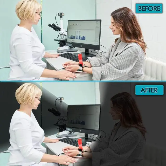 Alt view image 3 of 5 - Premium Privacy Screen Filter for 24 Inches Desktop Computer Widescreen Monitor with Aspect Ratio 16:09. Anti Glare and Anti Blue Light Protection