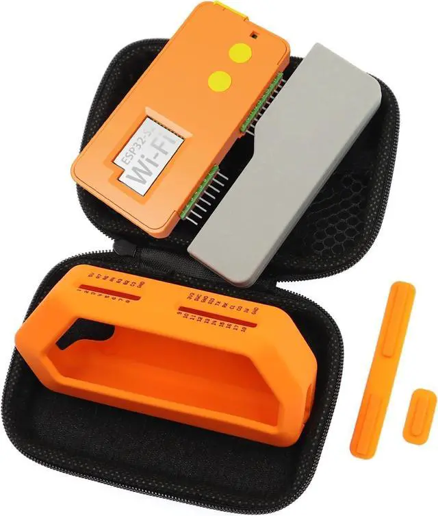 Main image of HCJYC 5 in 1 Protective Case for Flipper Zero & for The Wi-Fi Dev Board V1 ESP32-S2, Accessories Compatible with Flipper Zero WiFi Dev Board with GPIO Dust Plug - Orange Set