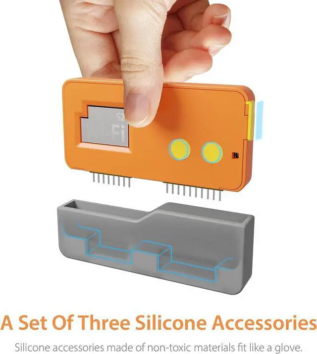 Alt view image 4 of 5 - HCJYC 5 in 1 Protective Case for Flipper Zero & for The Wi-Fi Dev Board V1 ESP32-S2, Accessories Compatible with Flipper Zero WiFi Dev Board with GPIO Dust Plug - Orange Set