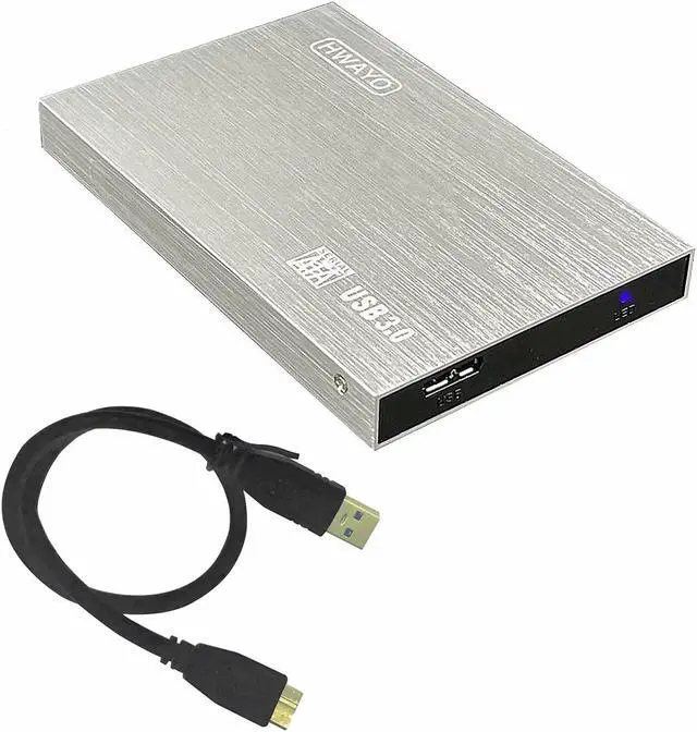 Main image of HWAYO 2.5'' HDD 750GB Ultra Slim Portable External Hard Drive USB3.0 Storage for Xbox One Console, PC, Laptop, MacBook (Silver)