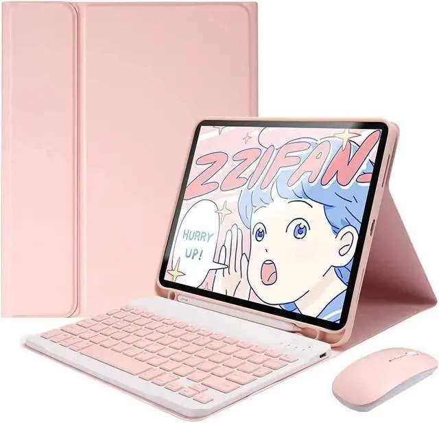 Main image of kaidisen Keyboard Case Mouse for Galaxy Tab S9 11 inch/Tab S9 FE 10.9 inch/Tab S8 11 inch/Tab S7 11", Detachable Cute Color Keyboard Case Support S Pen ChargingPink