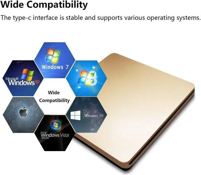 Alt view image 3 of 5 - External DVD Drive,USB 3.0 Portable CD/DVD +/-RW Drive/DVD Player for PC Computer USB-C/Type-c Slim DVD/CD ROM Rewriter Burner Compatible with The Latest MacBook pro/MacBook/dell Laptop etc