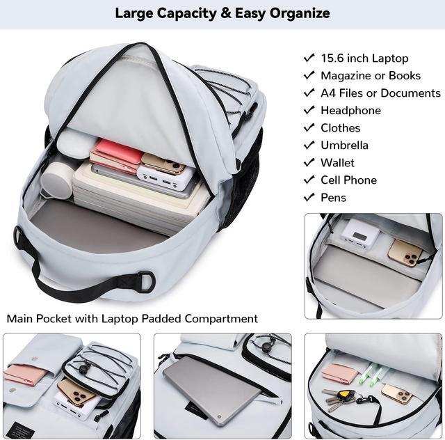 Alt view image 4 of 5 - Lohol Casual Backpack for Teen Boys Girls, Stylish Daypack with Anti Theft Pocket for School, Work, or Travel (Light Green)