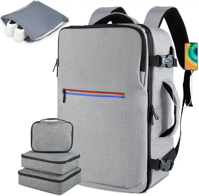 Main image of MAYMOONER Extra Large Travel Laptop Backpack Airline Approved Carry On Weekenderr Bag Gifts for Men Women College Luggage Daypack for Flight 40L, Fits 17 Inch Laptop Grey