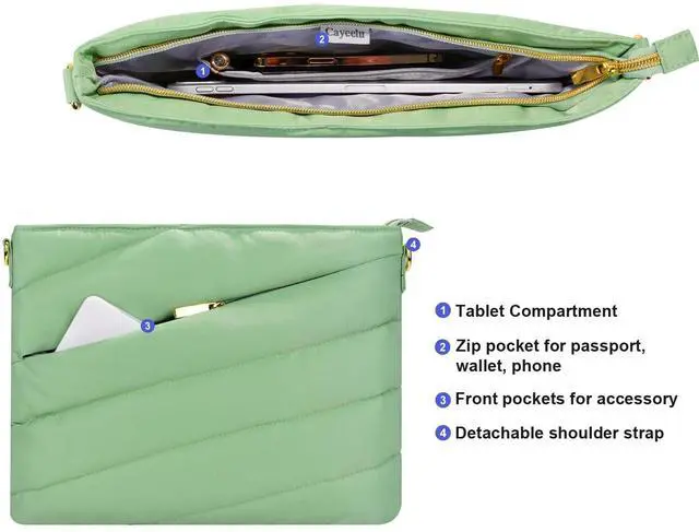 Alt view image 4 of 5 - Puffy Tablet Sleeve Bag for reMarkable Paper Pro 2024-11.8 inch (Matcha Green)