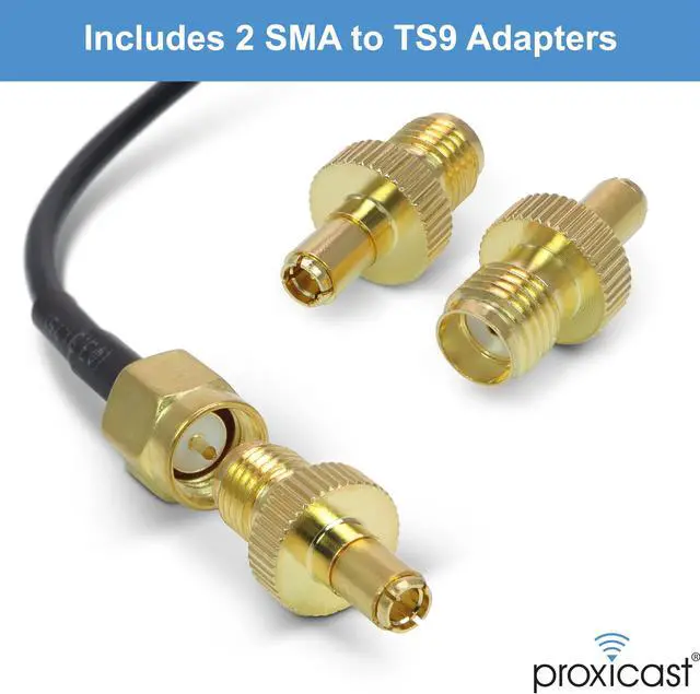 Alt view image 2 of 5 - Proxicast 4G/5G Wideband Spiral Magnetic Antenna 6-8 dBi with SMA & TS9 Connectors Compatible with AT&T Nighthawk, Verizon Jetpack, Cradlepoint, Pepwave, MoFi, Digi (Wave Catcher ANT-124-WAV-2PK)