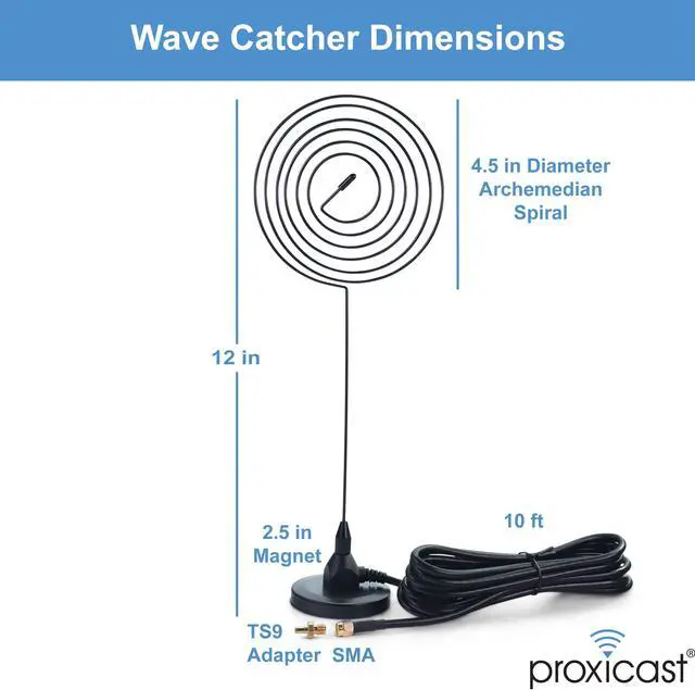 Alt view image 5 of 5 - Proxicast 4G/5G Wideband Spiral Magnetic Antenna 6-8 dBi with SMA & TS9 Connectors Compatible with AT&T Nighthawk, Verizon Jetpack, Cradlepoint, Pepwave, MoFi, Digi (Wave Catcher ANT-124-WAV-2PK)