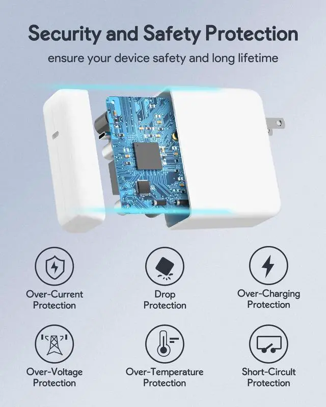 Alt view image 4 of 5 - PARENIA Mac Book Pro Charger - 61W USB C Power Adapter Compatible with MacBook Pro 13 Inch 2016-2021, MacBook Air 13inch 2018-2021, New iPad Pro, and All USB C Device, 6.6ft USB C to C Cable