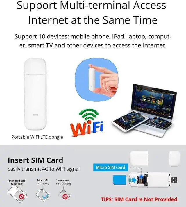 Alt view image 4 of 5 - LTE USB Router Ufi High Speed USB Dongle 4G Modem Pocket WiFi Manufacture 4G Portable Hotspot 2.4G with sim Card Slot
