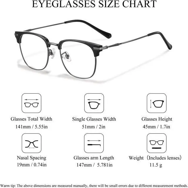 Alt view image 2 of 5 - SooGree Blue Light Blocking Glasses Men Women Anti Blu-Ray Clear Gaming Glasses Half Frame UV 400 Anti Eyestrain Computer