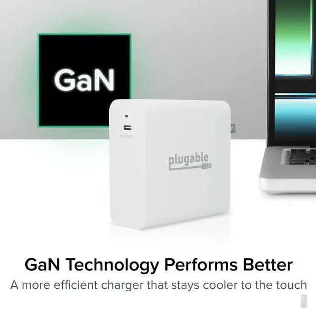Alt view image 3 of 5 - Plugable 140W USB C Charger, GaN Wall Charger for Laptop, PD 3.1 (EPR) Power Adapter, Compatible with MacBook Pro, MacBook Air iPad Pro, Surface and USB-C Devices