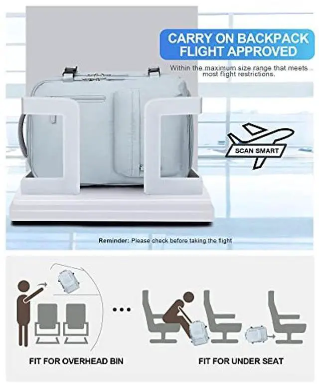 Alt view image 2 of 5 - VGCUB Large Travel Backpack Bag for Women Men,Carry on Backpack,17 Inch Laptop Business Work Waterproof Backpack with Laptop Compartment,Person Item Flight Approved,Mochila de Viaje,Blue