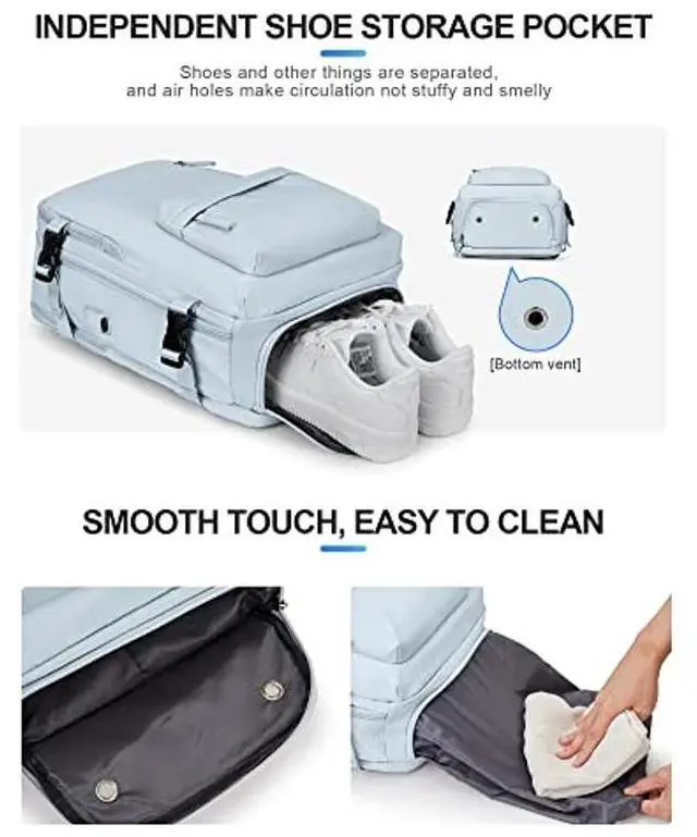 Alt view image 5 of 5 - VGCUB Large Travel Backpack Bag for Women Men,Carry on Backpack,17 Inch Laptop Business Work Waterproof Backpack with Laptop Compartment,Person Item Flight Approved,Mochila de Viaje,Blue