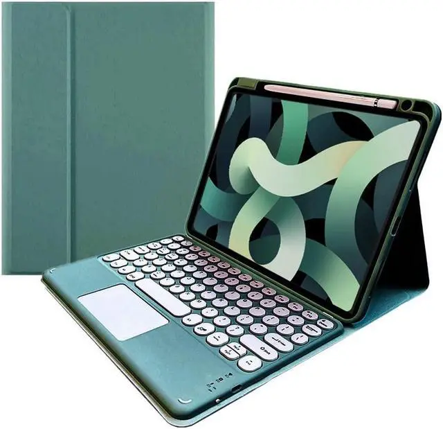 Main image of kaitesi Keyboard Case for iPad A16 (11th Gen 11" 2025)/ iPad 10th Generation 2022 10.9" Case with Touchpad Detachable Keyboard Slim Leather Folio Smart Cover (Dark Green)