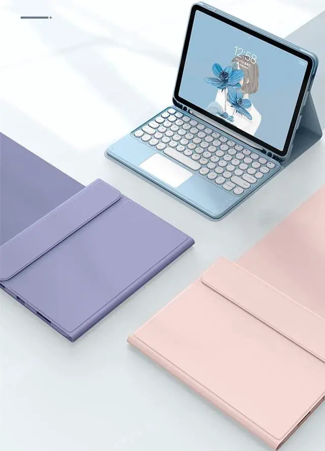 Alt view image 2 of 5 - AnMengXinLing Keyboard Case for iPad Mini 6-Touchpad Detachable Keyboard with Pencil Holder -Slim Leather Folio Smart Cover for 2021 iPad Mini 6th Gen A2567 A2568 A2569,Pink