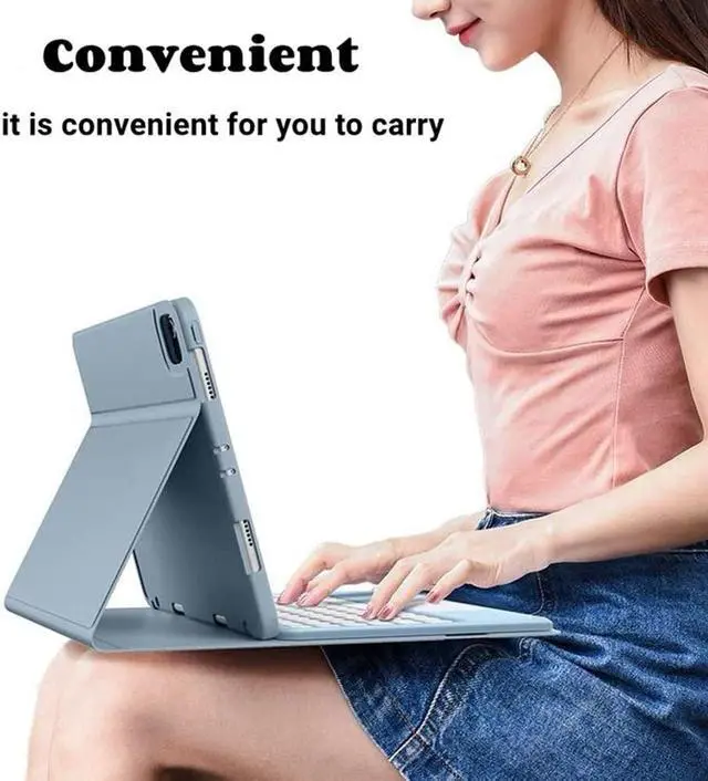 Alt view image 5 of 5 - AnMengXinLing Keyboard Case for iPad Mini 6-Touchpad Detachable Keyboard with Pencil Holder -Slim Leather Folio Smart Cover for 2021 iPad Mini 6th Gen A2567 A2568 A2569,Pink