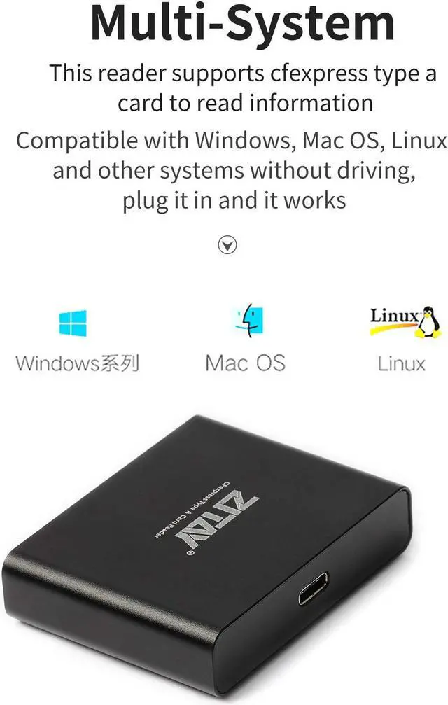 Alt view image 5 of 5 - ZITAY CFexpress Type A Card Reader, CFexpress Card Adapter Type A USB 3.2 Gen 2 10Gbps