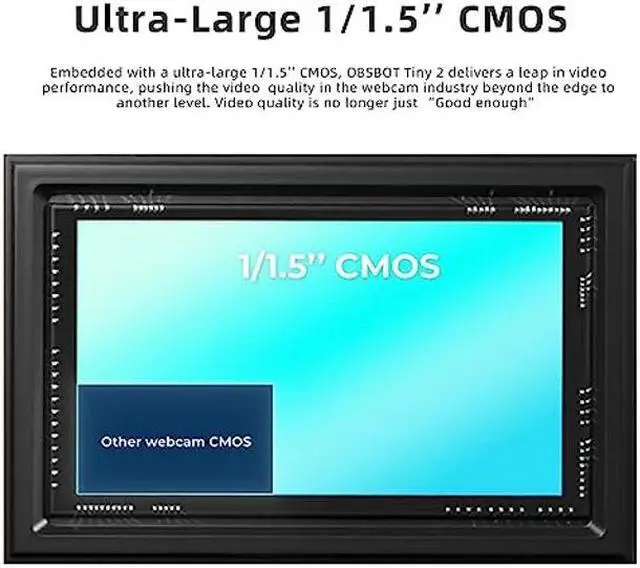 Alt view image 2 of 5 - OBSBOT Tiny 2 AI-Powered PTZ 4K Webcam 1/1.5" CMOS 4X Faster Focusing USB 3.0 10x Faster Data Transmission Voice Control, W Cleaning Cloth