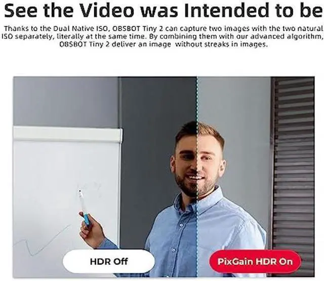 Alt view image 5 of 5 - OBSBOT Tiny 2 AI-Powered PTZ 4K Webcam 1/1.5" CMOS 4X Faster Focusing USB 3.0 10x Faster Data Transmission Voice Control, W Cleaning Cloth