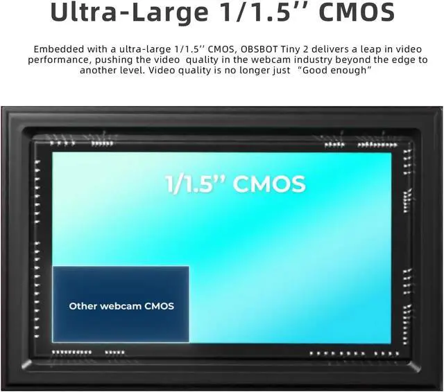 Alt view image 2 of 5 - OBSBOT Tiny 2 AI-Powered PTZ 4K Webcam 1/1.5" CMOS 4X Faster Focusing USB 3.0 10x Faster Data Transmission Voice Control, W Table Mini Tripod
