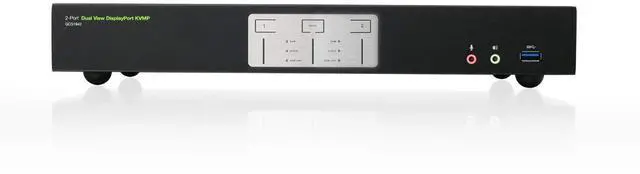 Alt view image 3 of 5 - IOGEAR 2-Port Dual View DisplayPort KVMP Switch - 4K 60Hz - 2 DisplayPort In Per Channel - 2-Port USB 3.1 Hub 5Gbps - Keyboard Mouse Input - 7.1 HD Audio - Front Panel Selector - TAA Mac/Win - GCS1942