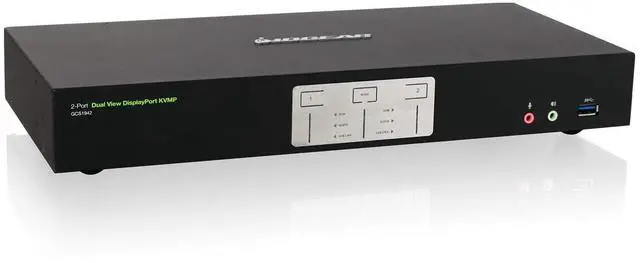 Alt view image 2 of 5 - IOGEAR 2-Port Dual View DisplayPort KVMP Switch - 4K 60Hz - 2 DisplayPort In Per Channel - 2-Port USB 3.1 Hub 5Gbps - Keyboard Mouse Input - 7.1 HD Audio - Front Panel Selector - TAA Mac/Win - GCS1942