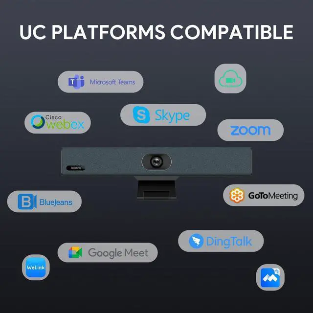 Alt view image 5 of 5 - Yealink 4K USB Video Conference Camera - 120deg Wide Angle, Microphone, Speaker, Auto Framing, for PC Meetings, Microsoft Teams & Zoom