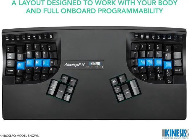 Alt view image 5 of 5 - KINESIS Advantage2 Quiet LF Ergonomic USB Keyboard (KB600LFQ)