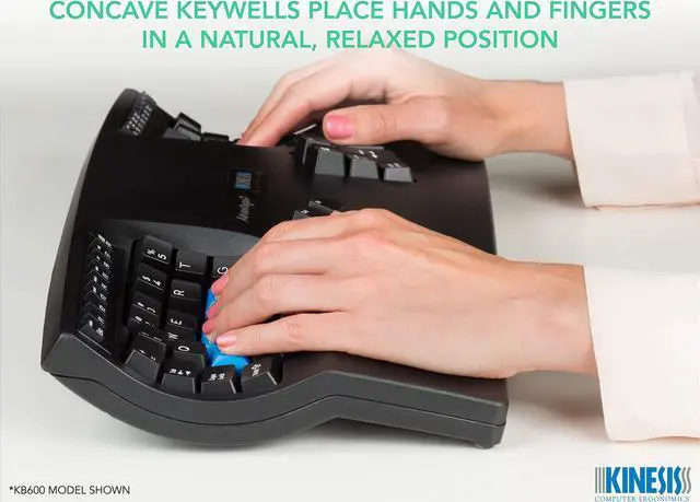Alt view image 4 of 5 - KINESIS Advantage2 Quiet LF Ergonomic USB Keyboard (KB600LFQ)