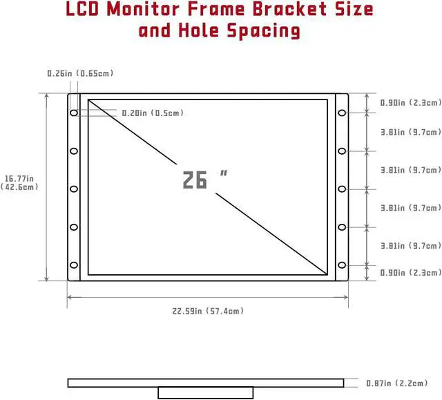 Alt view image 3 of 5 - UNICO 26 inch Arcade Monitor, 4:3 Ratio LCD Gaming Monitor for HDMI/VGA/CGA/EGA Arcade Machine
