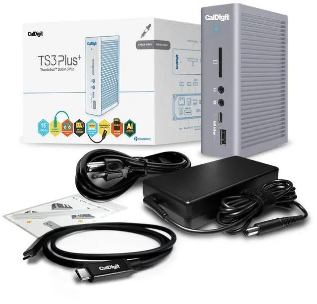 Alt view image 4 of 5 - CalDigit TS3 Plus Thunderbolt 3 Dock with 2 Meter Thunderbolt 4 Cable Bundle for Mac and Windows PC