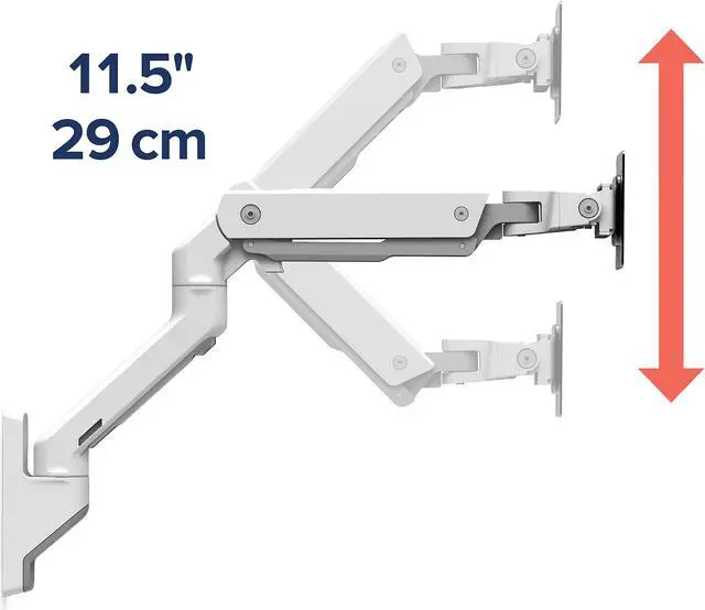 Alt view image 4 of 5 - Ergotron - HX Single Ultrawide Monitor Arm, VESA Wall Mount - for Monitors Up to 49 Inches, 20 to 42 lbs, Less Than 8 Inch Display Depth - Standard Pivot, White