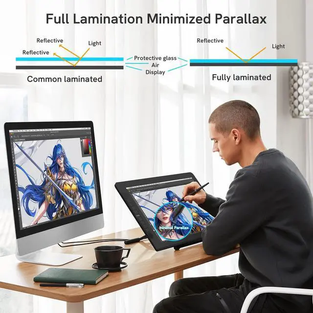 Alt view image 3 of 5 - Drawing Pen Display VEIKK VK2200PRO and Drawing Tablet VK640 Drawing pad