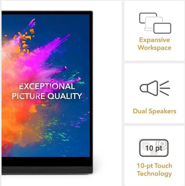 Alt view image 5 of 5 - SideTrak Solo Pro Triple Touchscreen Portable Monitor for Laptop | 2 Freestanding 15.6 FHD 1080P LED Screens | Compatible with PC & Chrome | USB-C or HDMI | Speakers & HDR Mode