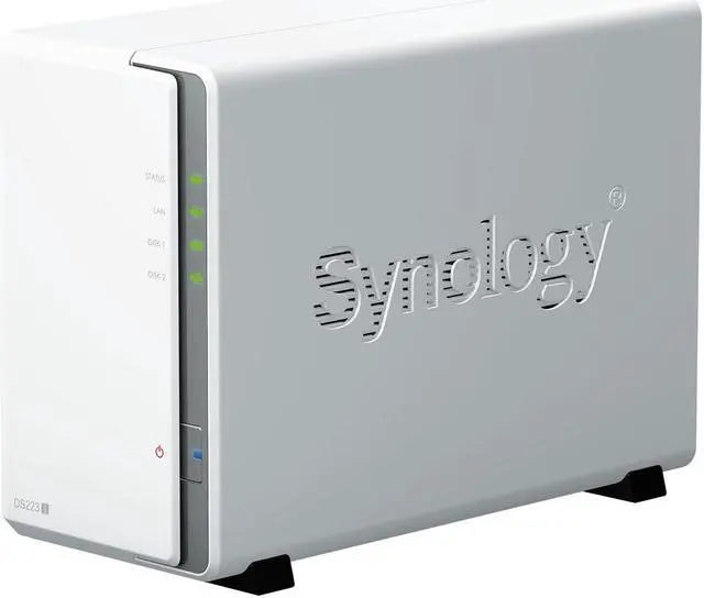 Alt view image 2 of 5 - Synology DS223j 2-Bay Diskstation NAS (Realtek RTD1619B 4-Core 1.7 GHz 1GB DDR4 Ram 1xRJ-45 1GbE LAN-Port) 8TB Bundle with 2X 4TB WD Red Plus