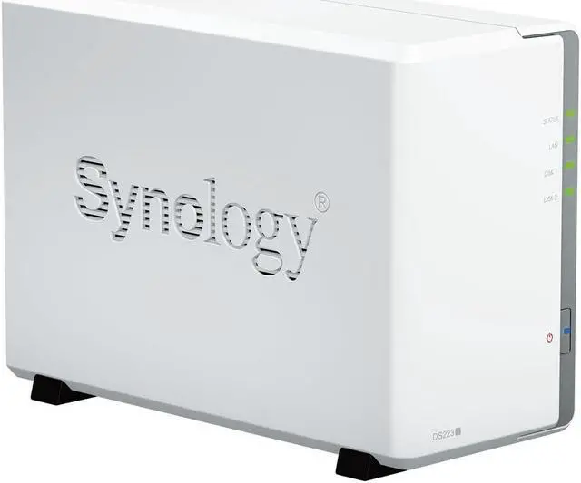 Alt view image 4 of 5 - Synology DS223j 2-Bay Diskstation NAS (Realtek RTD1619B 4-Core 1.7 GHz 1GB DDR4 Ram 1xRJ-45 1GbE LAN-Port) 8TB Bundle with 2X 4TB WD Red Plus