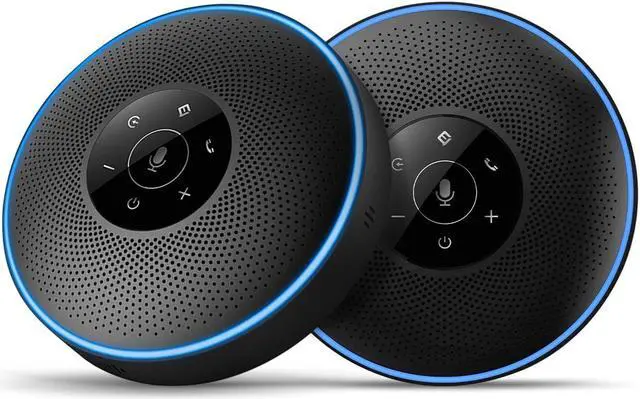 Alt view image 2 of 5 - EMEET Bluetooth Speakerphone -Daisy Chain/Use Alone up to 16 attendees, M220 Professional Wireless Speakerphone &HD Webcam 1080P, USB Webcam with Privacy Cover & 2 Noise