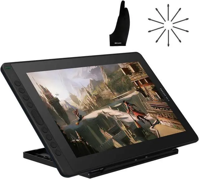 Main image of 2021 HUION KAMVAS 16 Graphics Drawing Tablet and HUION 10 Pack Replacement Nibs PN05A and Huion Artist Glove