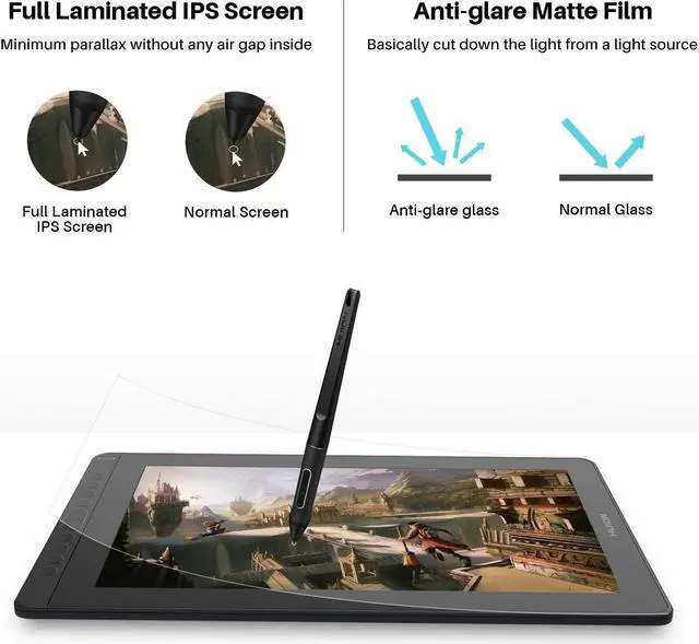 Alt view image 2 of 5 - 2021 HUION KAMVAS 16 Graphics Drawing Tablet and HUION 10 Pack Replacement Nibs PN05A and Huion Artist Glove