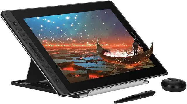 Alt view image 3 of 5 - HUION KAMVAS Pro 16 Graphics Drawing Tablet with Screen Full-Laminated Tilt Battery-Free Stylus Touch Bar Adjustable Stand for Windows, Linux and Mac, 15.6inch Pen Display Bundle with Glove