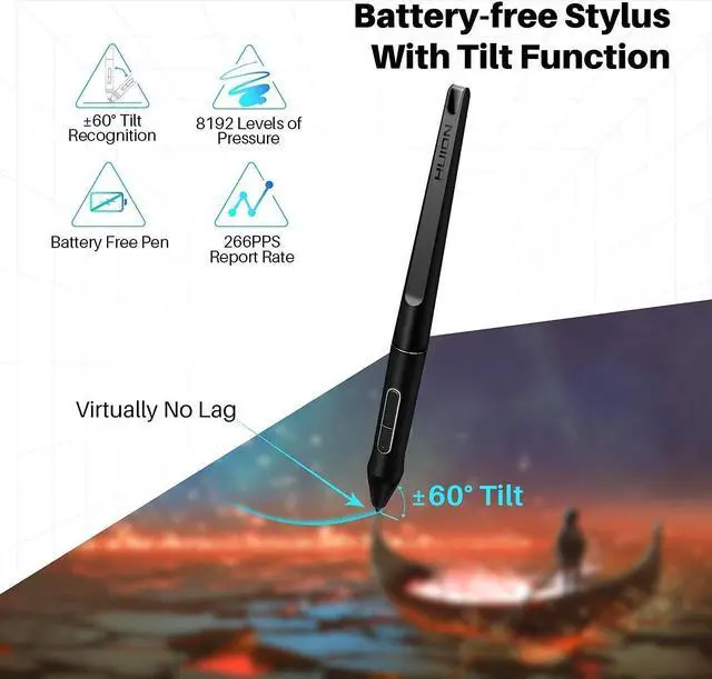 Alt view image 4 of 5 - HUION KAMVAS Pro 16 Graphics Drawing Tablet with Screen Full-Laminated Tilt Battery-Free Stylus Touch Bar Adjustable Stand for Windows, Linux and Mac, 15.6inch Pen Display Bundle with Glove