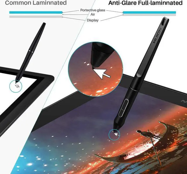 Alt view image 3 of 5 - HUION Kamvas Pro 16 Drawing Tablet with Screen and HUION Inspiroy H640P Graphics Tablet