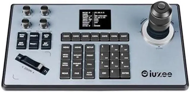 Main image of iuZee PTZ Camera Keyboard Controller 4D Joystick PoE IP PTZ Controller with LCD Screen for Meeting Church Live Streaming Education RS422/RS485/RS232/RJ45, Support VISCA, PELCO-P, PELCO-D
